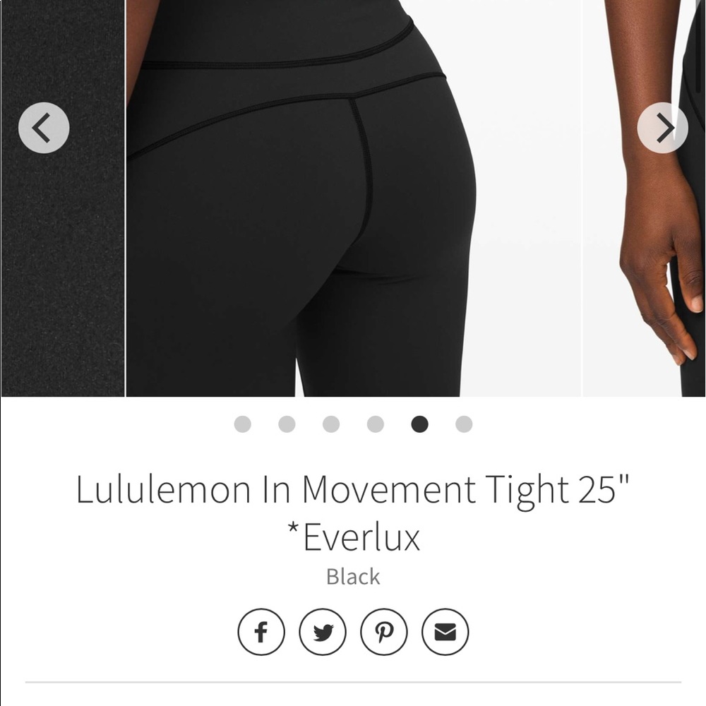 Lululemon In Movement Tight 25" *Everlux Black 6 - Picture 11 of 13